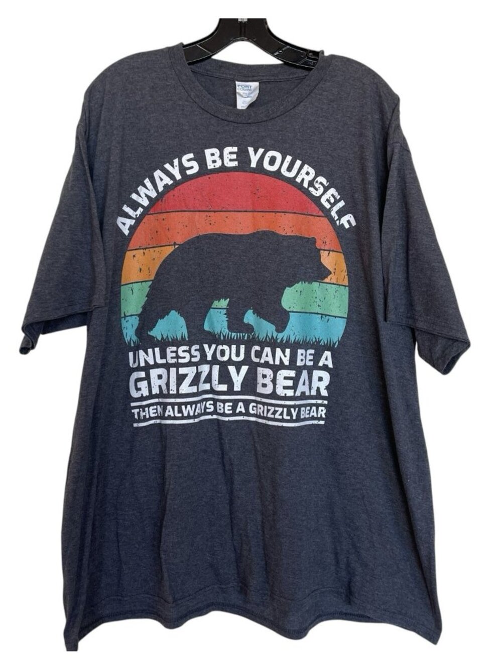 Port & Company T Shirt Men Size 3XL Grizzly Bear Short Sleeve